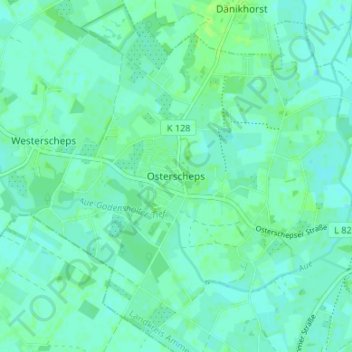 Carte topographique Osterscheps, altitude, relief