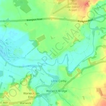 Carte topographique Newby East, altitude, relief