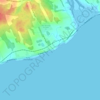 Carte topographique Pabos, altitude, relief