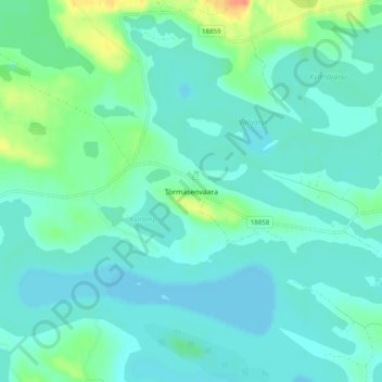 Carte topographique Törmäsenvaara, altitude, relief