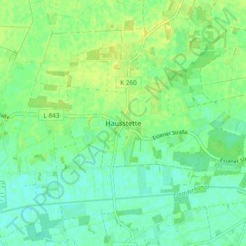 Carte topographique Hausstette, altitude, relief