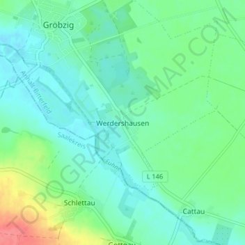 Carte topographique Werdershausen, altitude, relief
