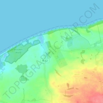 Carte topographique Brook, altitude, relief