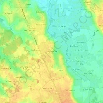 Carte topographique Grand Montatin, altitude, relief