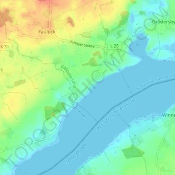 Carte topographique Karschau, altitude, relief