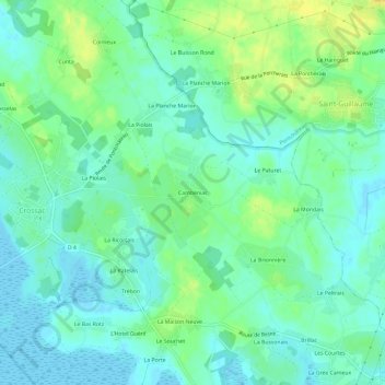 Carte topographique Cambéniac, altitude, relief