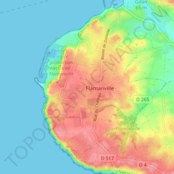 Carte topographique La Coquaise, altitude, relief
