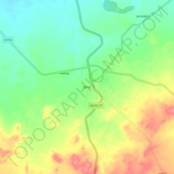 Carte topographique Rapar, altitude, relief