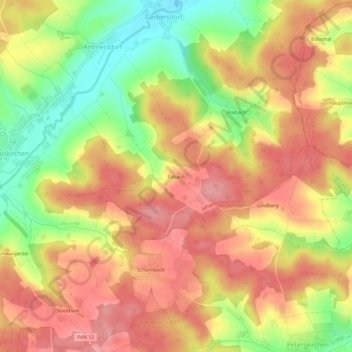 Carte topographique Fabach, altitude, relief
