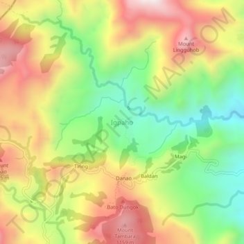Carte topographique Igpaho, altitude, relief