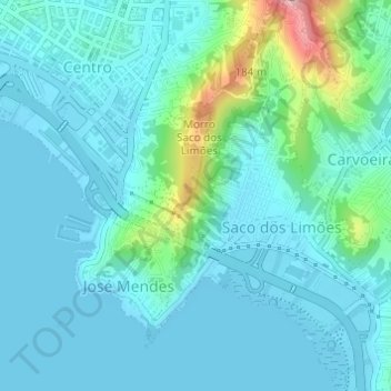Carte topographique Morro da Queimada, altitude, relief