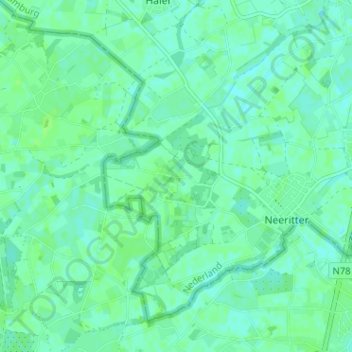 Carte topographique Heioord, altitude, relief