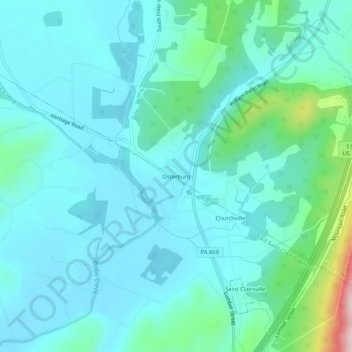Carte topographique Osterburg, altitude, relief