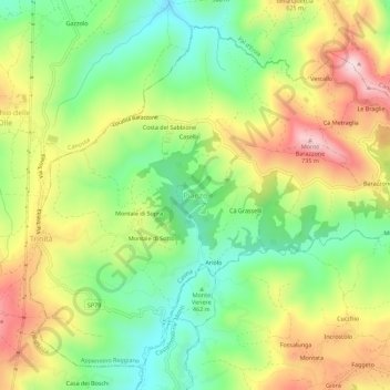 Carte topographique Pianzo, altitude, relief