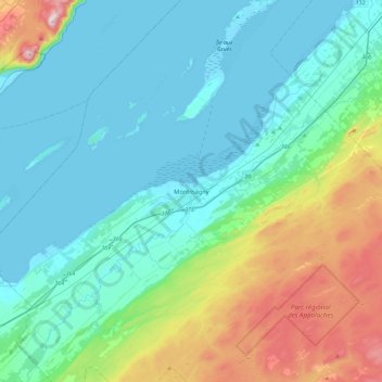 Carte topographique Montmagny, altitude, relief