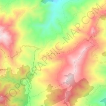 Carte topographique Tamesguida, altitude, relief