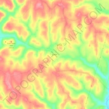 Carte topographique Cutler, altitude, relief