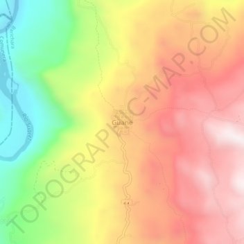 Carte topographique Guane, altitude, relief