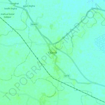 Carte topographique Chandi, altitude, relief