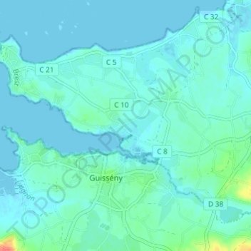 Carte topographique Maner Drolic, altitude, relief