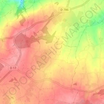 Carte topographique La Ville Etienne, altitude, relief