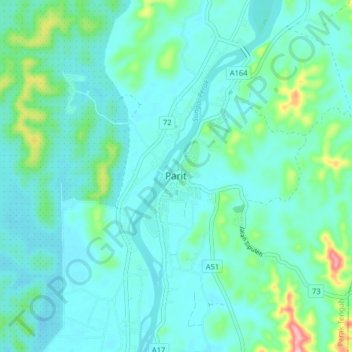 Carte topographique Parit, altitude, relief