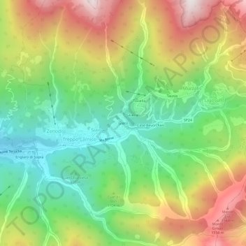 Carte topographique Gleris, altitude, relief
