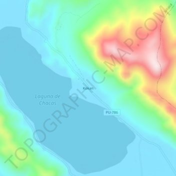Carte topographique Kokan, altitude, relief