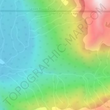 Carte topographique Golden Ears Park, altitude, relief