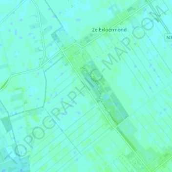 Carte topographique Exloërkijl, altitude, relief