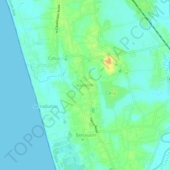 Carte topographique Vanelim, altitude, relief
