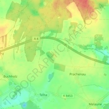 Carte topographique Margarethenhof, altitude, relief