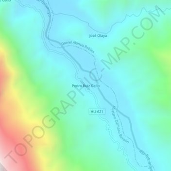 Carte topographique Pedro Ruiz Gallo, altitude, relief