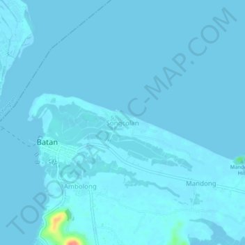 Carte topographique Songcolan, altitude, relief