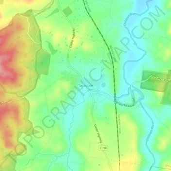 Carte topographique Taradale, altitude, relief