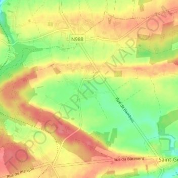 Carte topographique Maison, altitude, relief