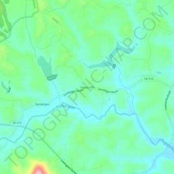 Carte topographique Fancy Hill, altitude, relief