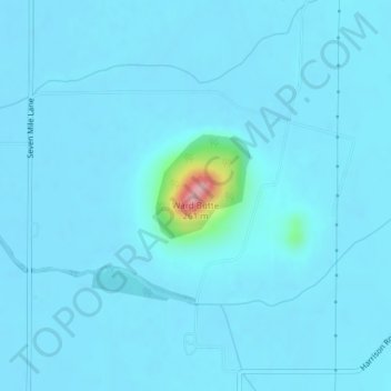 Carte topographique Ward Butte, altitude, relief