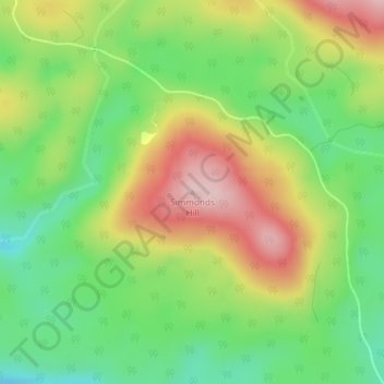 Carte topographique Simmonds Hill, altitude, relief