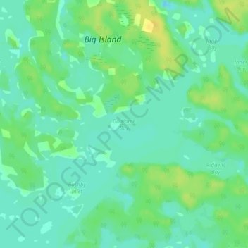 Carte topographique Go Home Bay, altitude, relief