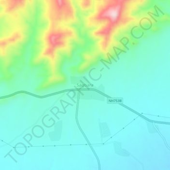Carte topographique Sagbara, altitude, relief