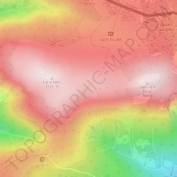 Carte topographique Riesengebirge, altitude, relief