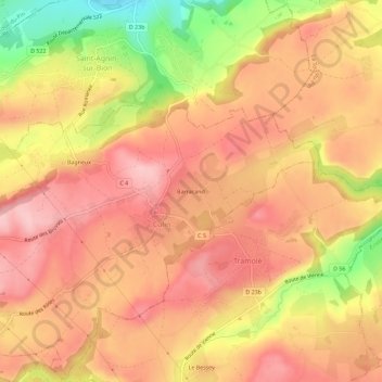 Carte topographique Barracand, altitude, relief