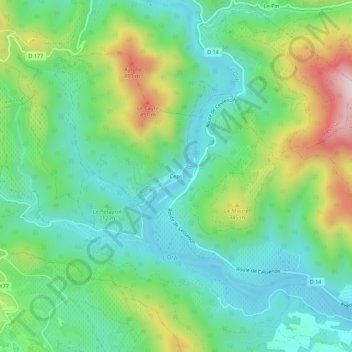 Carte topographique Ceps, altitude, relief