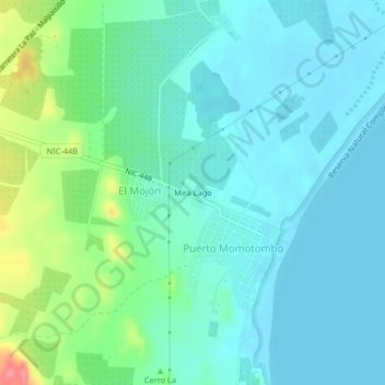 Carte topographique Mira Lago, altitude, relief
