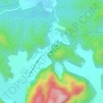 Carte topographique Cueva del Indio, altitude, relief