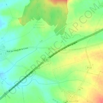 Carte topographique Haut, altitude, relief