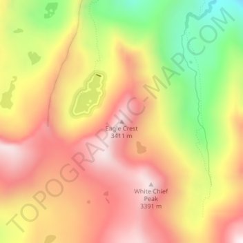 Carte topographique Eagle Crest, altitude, relief