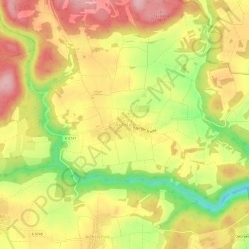 Carte topographique Aichelau, altitude, relief