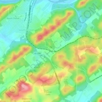 Carte topographique Peak, altitude, relief